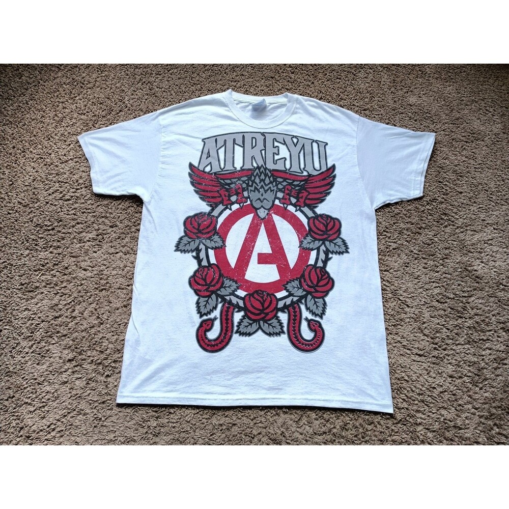Atreyu Band T-Shirt Men’s Size Large Graphic White Shirt
